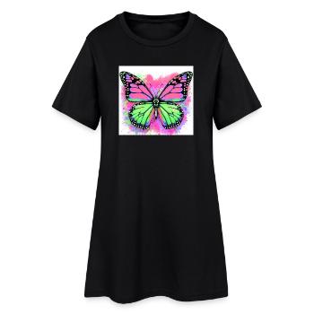 papillon - Robe T-shirt Femme - noir - Devant