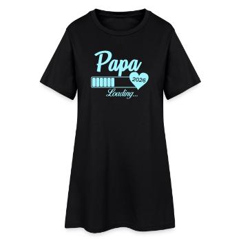 Papa Loading 2026 Herz - Frauen T-Shirt-Kleid - Schwarz - Vorne