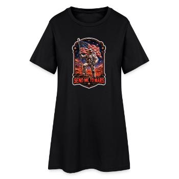 Lass Uns Zum Mars Gehen. Mars-erkundungsmission - Frauen T-Shirt-Kleid - Schwarz - Vorne