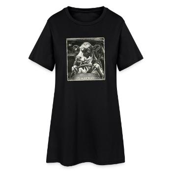 Vache laitière flashed conduisant une voiture - Robe T-shirt Femme - noir - Devant