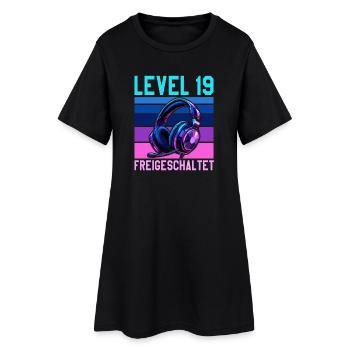19. Geburtstag Junge Mädchen Gamer Level 19 - Frauen T-Shirt-Kleid - Schwarz - Vorne