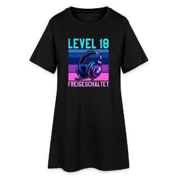 18. Geburtstag Junge Mädchen Gamer Level 18 - Frauen T-Shirt-Kleid - Schwarz - Vorne