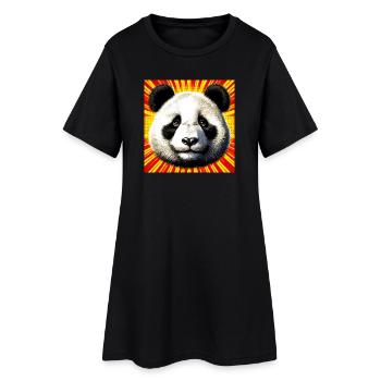 panda - Robe T-shirt Femme - noir - Devant