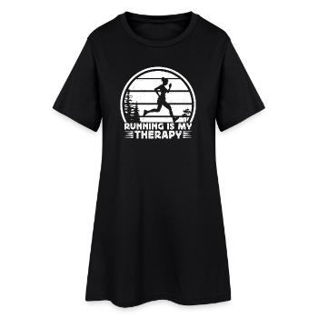 Le marathonien est mon cadeau thérapeutique pour la course - Robe T-shirt Femme - noir - Devant