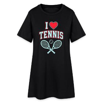 J’adore le t-shirt de tennis, style fan de tennis cool - Robe T-shirt Femme - noir - Devant