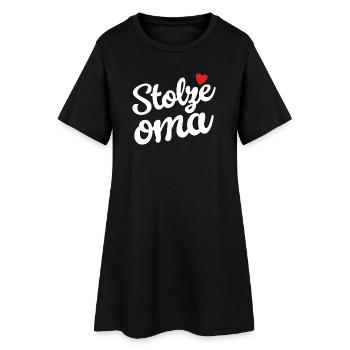 Stolze Oma - Frauen T-Shirt-Kleid - Schwarz - Vorne