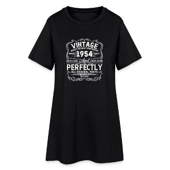 Art vintage de 1954 avec un cadre de t-shirt orné - Robe T-shirt Femme - noir - Devant