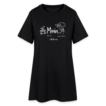 MOIN Urlaub Schietwetter Küste - Frauen T-Shirt-Kleid - Schwarz - Vorne