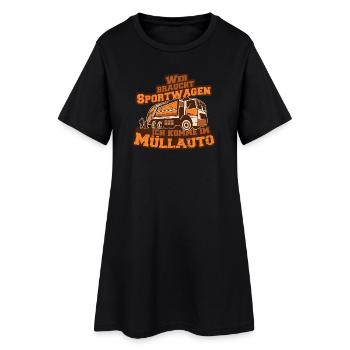 Müllauto Spruch - Frauen T-Shirt-Kleid - Schwarz - Vorne