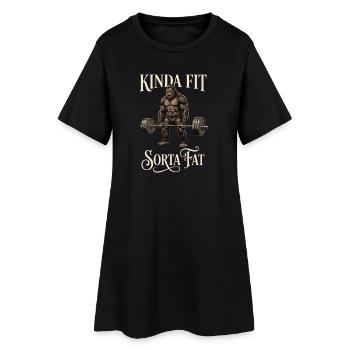 Un peu en forme, un peu gros, Bigfoot en haltérophilie - Robe T-shirt Femme - noir - Devant