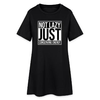 Pas paresseux, juste économiser de l’énergie, drôle de paresseux à dire - Robe T-shirt Femme - noir - Devant