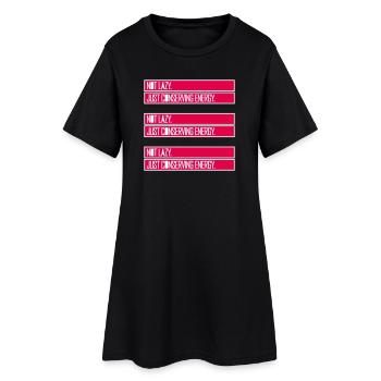 Pas paresseux, juste économiser de l’énergie, drôle de paresseux à dire - Robe T-shirt Femme - noir - Devant