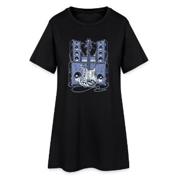 Guitare électrique et enceintes - Robe T-shirt Femme - noir - Devant
