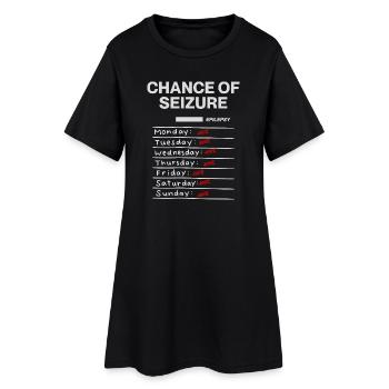 Plan des niveaux de risque d’épilepsie - Robe T-shirt Femme - noir - Devant