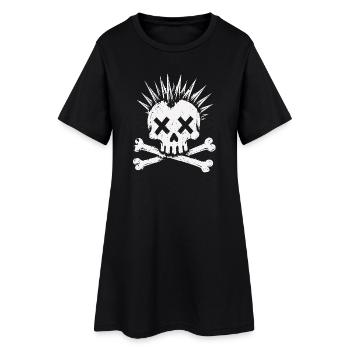 Punk Skull Mohawk Rock Alternative Shirt - Robe T-shirt Femme - noir - Devant