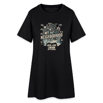 Londres : mon quartier - Robe T-shirt Femme - noir - Devant