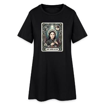 Tarotkarte der Heiligen Gemma Galgani - Frauen T-Shirt-Kleid - Schwarz - Vorne