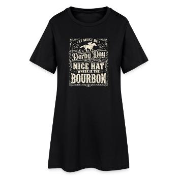 Conception de chapeaux bourbon pour le jour du Derby - Robe T-shirt Femme - noir - Devant