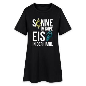 Sonne im Herzen, Eis in der Hand – Coole Sommer‑Me - Frauen T-Shirt-Kleid - Schwarz - Vorne