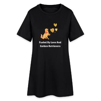 Alimentés par l’amour et les Golden Retrievers - Robe T-shirt Femme - noir - Devant