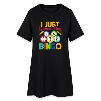 Jeu de bingo Je veux juste jouer au bingo - Robe T-shirt Femme - noir - Devant