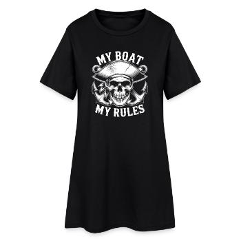 Crâne de Pirate : Mon bateau, mes règles - Robe T-shirt Femme - noir - Devant