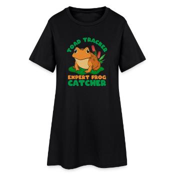 Frog Catcher Toad Tracker Expert Frog - Women’s T-Shirt Dress - black - Front