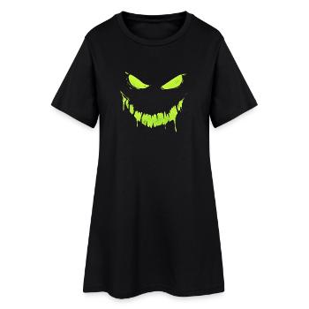 Visage monstre Halloween effrayant - Robe T-shirt Femme - noir - Devant