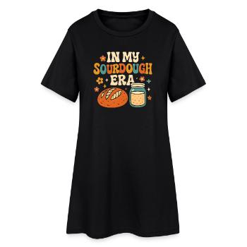Baking Baker Sourdough In My Sourdough Era - Women’s T-Shirt Dress - black - Front
