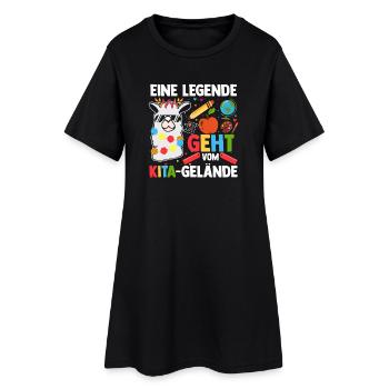 Kita Erste Klasse Lama Schüler Kindergarten - Frauen T-Shirt-Kleid - Schwarz - Vorne