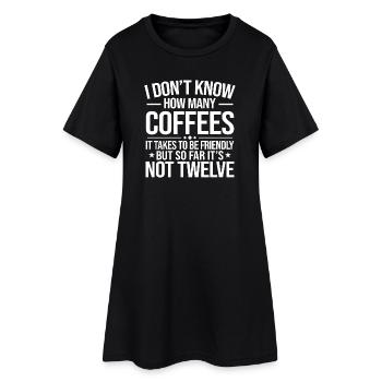 Compte de douze cafés - Robe T-shirt Femme - noir - Devant