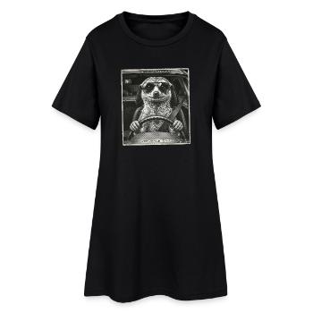 Suricate Clignotant - Robe T-shirt Femme - noir - Devant
