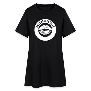 Kusshaltestelle - Kussmund - Ne parle pas, juste embrasser - Robe T-shirt Femme - noir - Devant