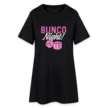 Bunco Night Dice in Pink Retro - Women’s T-Shirt Dress - black - Front