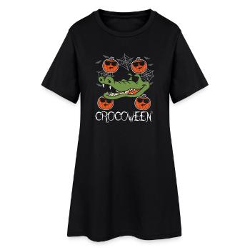 Safari Afrique Faune du Serengeti Crocodile d’Halloween - Robe T-shirt Femme - noir - Devant