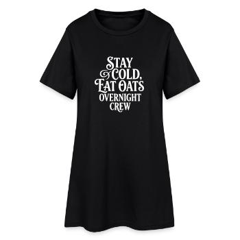 Les céréales muesli d’avoine pour la nuit restent froides - Robe T-shirt Femme - noir - Devant