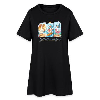 Summer Geese Trio Summer Vibe Vacation Beach - Robe T-shirt Femme - noir - Devant