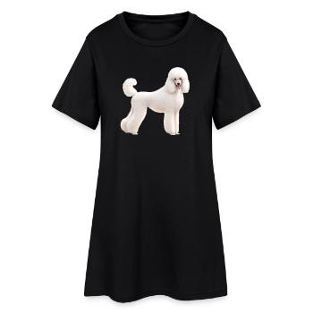 Caniche Grand Blanc - Robe T-shirt Femme - noir - Devant