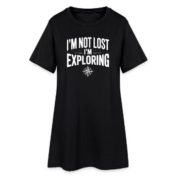 Je ne suis pas perdu, j’explore - Robe T-shirt Femme - noir - Devant