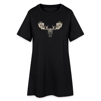 T-shirt graphique en bois d’orignal pour hommes moderne - Robe T-shirt Femme - noir - Devant