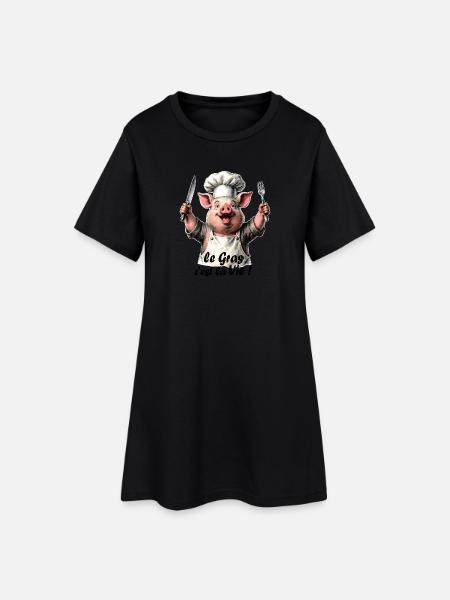 Le Gras, c'est la Vie - Robe T-shirt Femme - noir