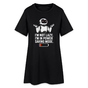 Power Saving Mode Robot - Women’s T-Shirt Dress - black - Front