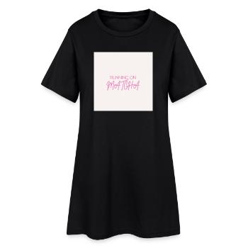 "RUNNING ON MATCHA" Graphic Tee Design - Robe T-shirt Femme - noir - Devant