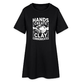 Pottery Artists Clay Communicates Pottery - Frauen T-Shirt-Kleid - Schwarz - Vorne