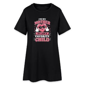 Schwiegermutter Lieblingskind Herz - Frauen T-Shirt-Kleid - Schwarz - Vorne
