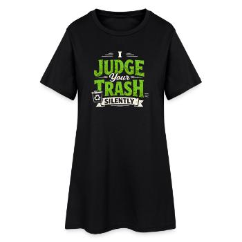 Je note la camelote en silence | Centre de recyclage - Robe T-shirt Femme - noir - Devant