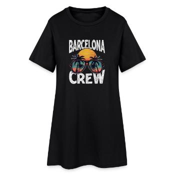 Barcelone Crew - Robe T-shirt Femme - noir - Devant