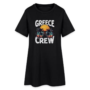 Greece Crew - Frauen T-Shirt-Kleid - Schwarz - Vorne
