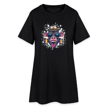 Bière de singe drôle - Robe T-shirt Femme - noir - Devant