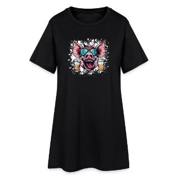 Bière de porc drôle - Robe T-shirt Femme - noir - Devant